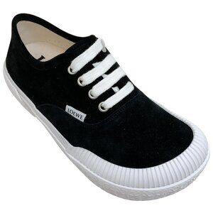 Loewe Black Suede Lace Up Sneakers